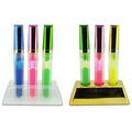 Custom Plastic Highlighter Pen W/ Trapezoid Clear Base